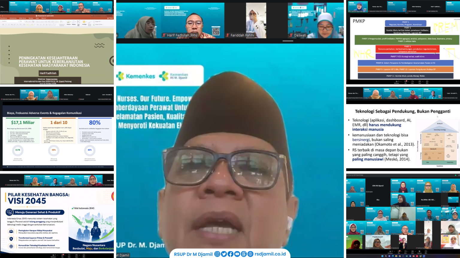 RSUP Dr. M Djamil gelar Webinar International Nurses Day 2026. Foto: Dokumentasi RSUP M Djamil Padang